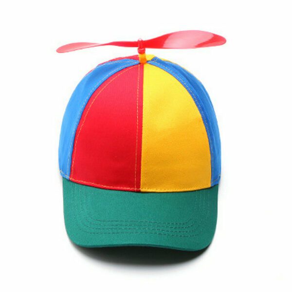 New Adult Bamboo Dragonfly Hat Korean Style Colorful Propeller Baseball Cap Color Matching Windmill Peaked Cap