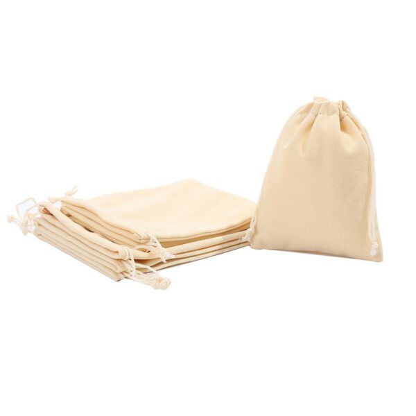 Spot beige velvet drawstring pocket multi-size soft jewelry jewelry storage bag drawstring gift packaging velvet bag