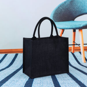 Factory wholesale minimalist pure black linen bag